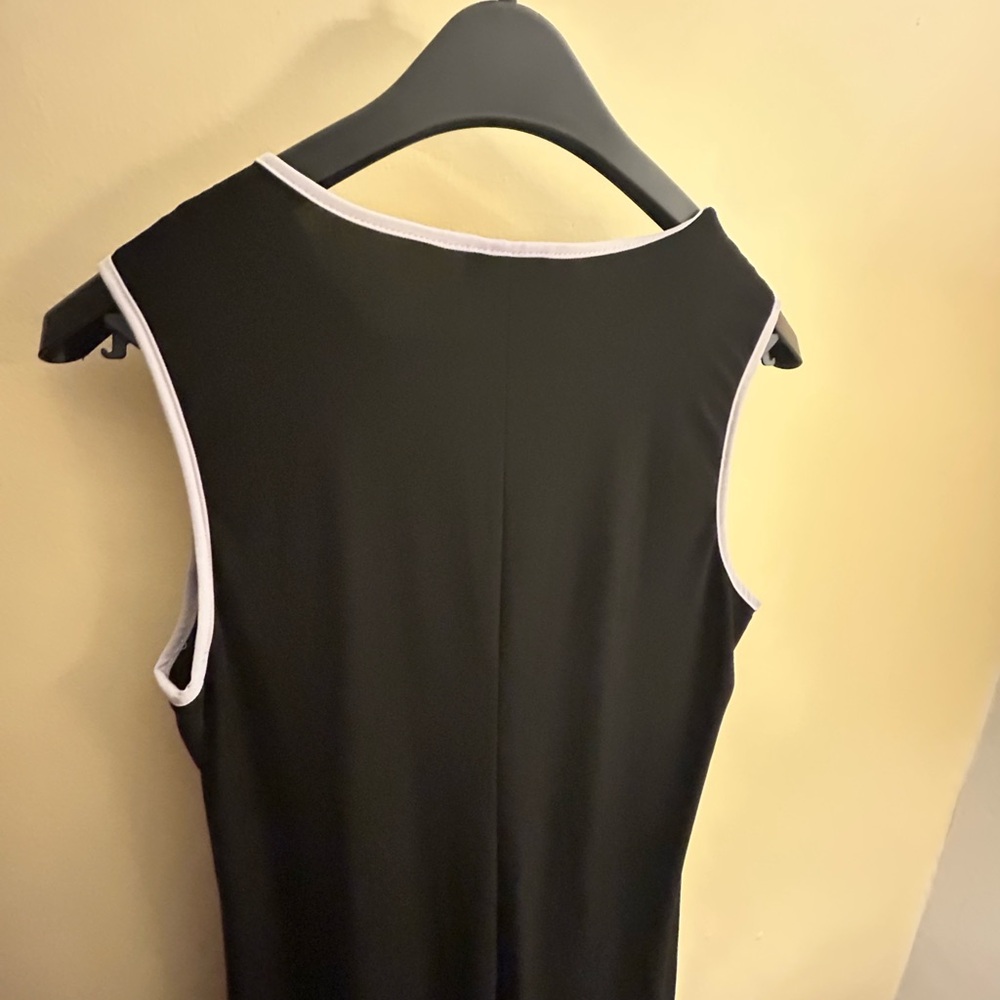 EUC MSK Black Dress w/White Accents, Zipper w/Silver Pull, Could be Cover Up - Picture 8 of 15